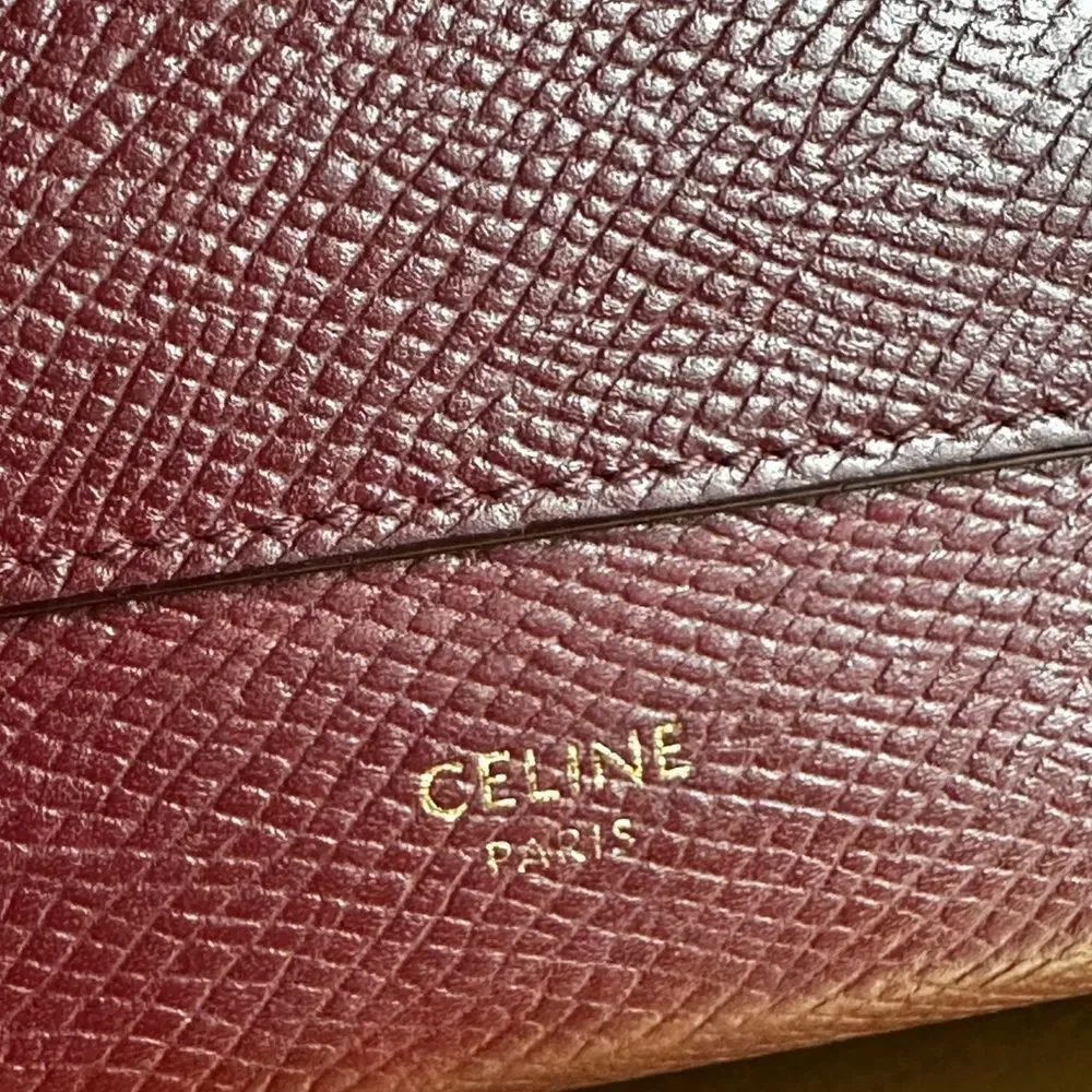 Compact dark red Celine Wallet - Picture 4 of 7